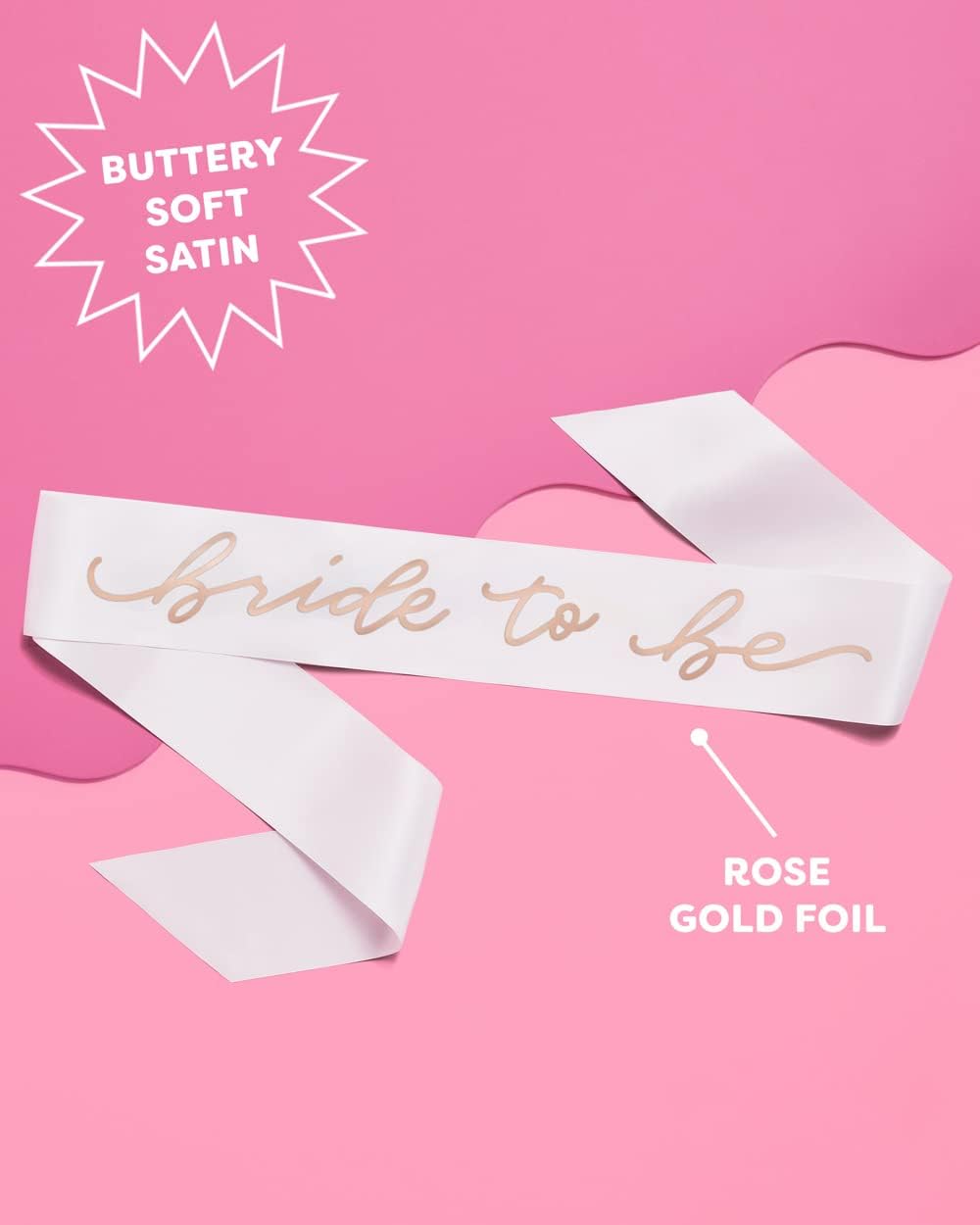 xo, Fetti Bride to Be Sash | Bachelorette Party Decorations White + Rose Gold, Bridal Shower Gift