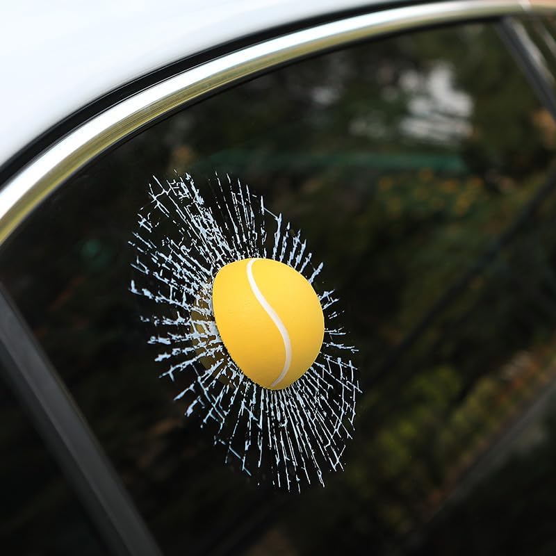 Car 3D elf Ball car Sticker, car Window Funny Creative Decorative Sticker(18cmx18cmx3cm) (Yellow
