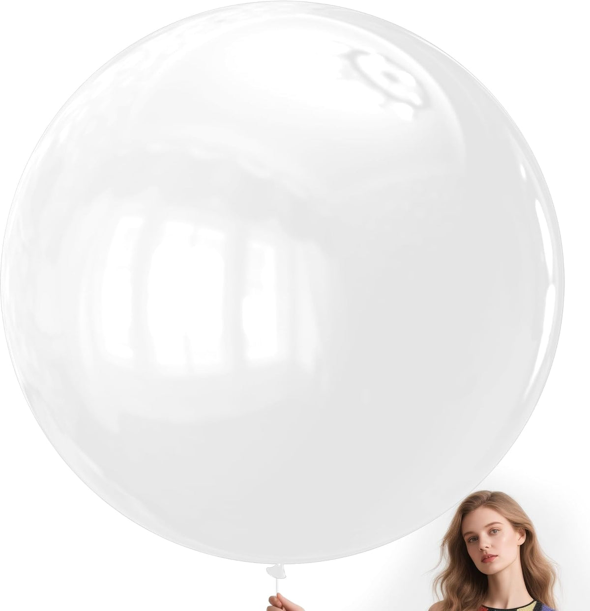 KAWKALSH White Balloons 9pcs 36 Inch Extra Large Big Jumbo Giant Matte White Latex Helium Balloons