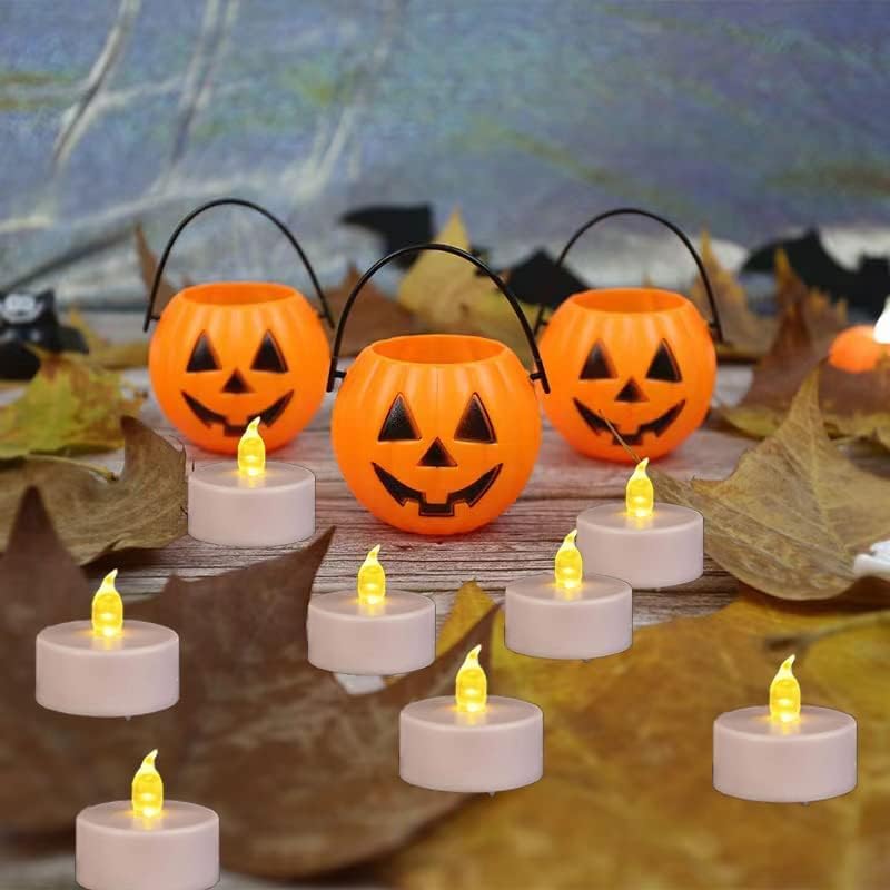 LED Tea Lights Candles- 24PACK Warm Yellow Flameless Candles Realistic and Bright Flickering Long