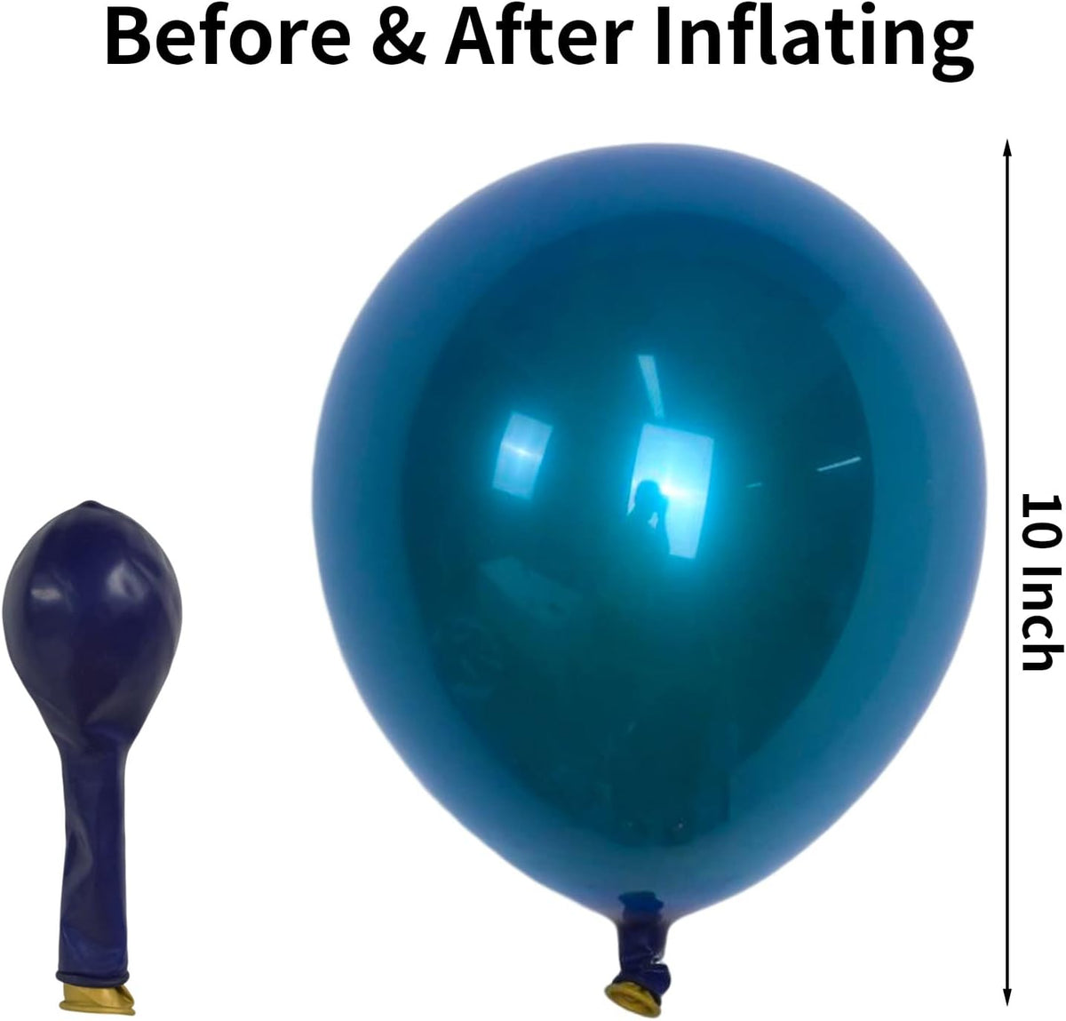 Chrome Blue Balloons, 50 PCS 10 Inch Double-Layered Metallic Light Blue Balloons, Shiny Thick