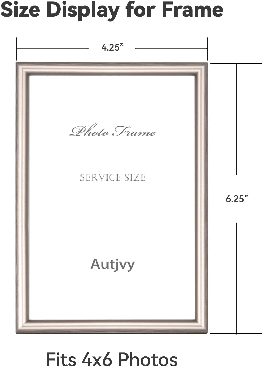 4x6 Picture Frame Champagne Brushed Modern Simple Thin Aluminum Metal Photo Frame with HD Real