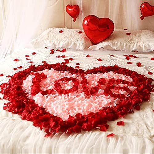 ocharzy 3000 PCS Red Rose Petals, Artificial Silk Flower Rose Petals, Fake Rose Petals for Wedding