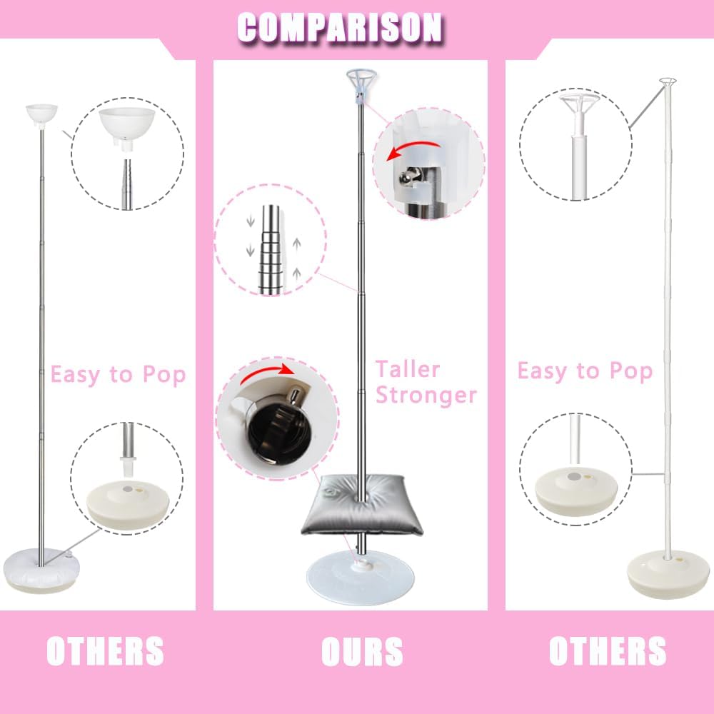 Balloon Column Stand Set of 2, Adjustable 7 Feet Ballon Arch Stands with Bases for Floor, Tall