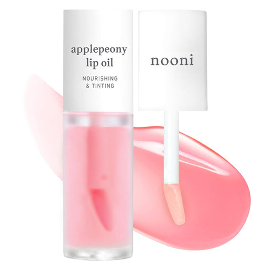 NOONI Korean Lip Oil - Applepeony | Long-Lasting, Moisturizing, Plumping, Revitalizing for Dry