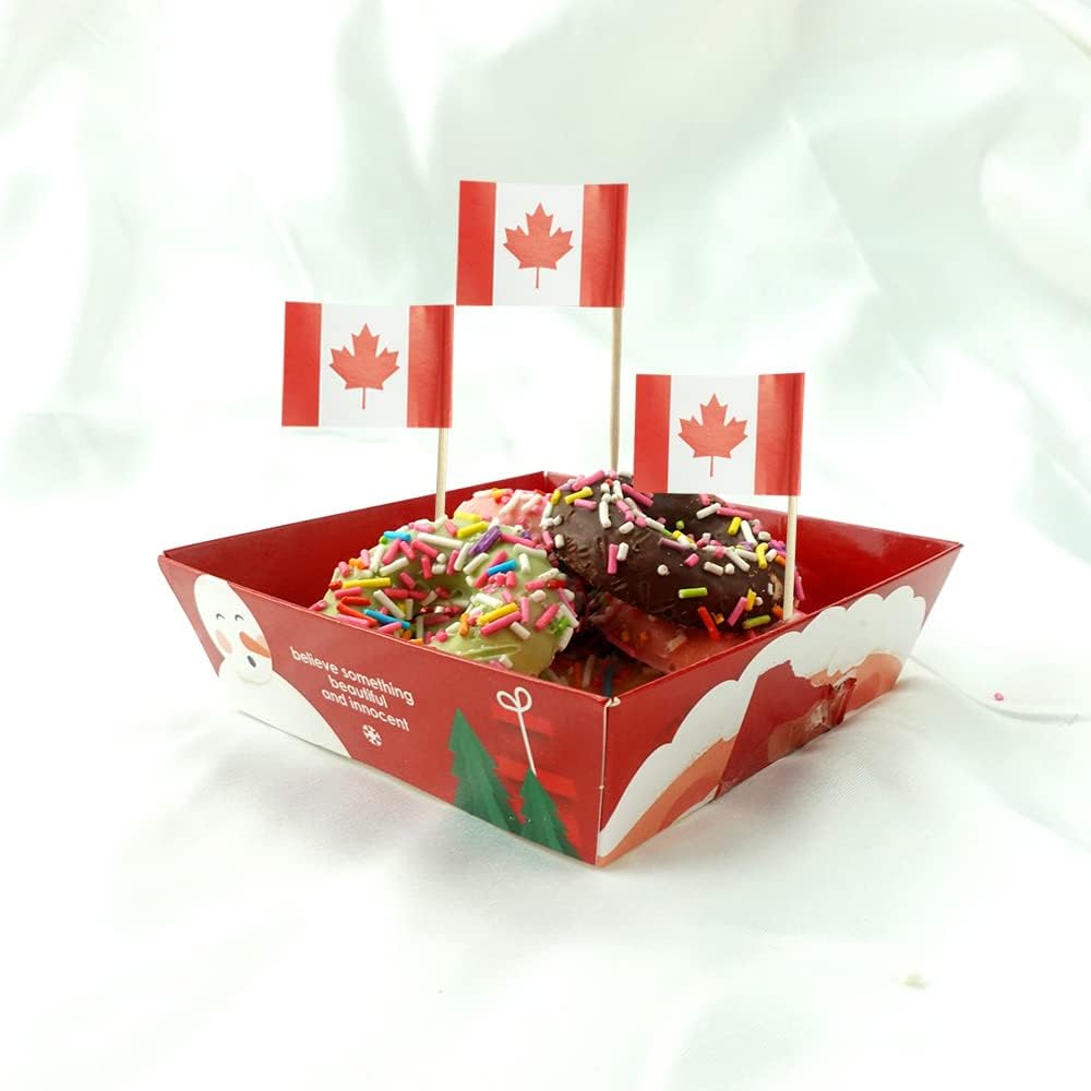 Canada Flag Canadian Flag, Small Mini Canada Toothpick Flags for Food, Cupcakes, Cocktails