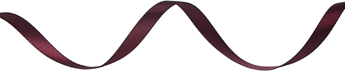 Ribbli Double Faced Burgundy Satin Ribbon,1/4” x Continuous 25 Yards,Use for Bows Bouquet,Gift