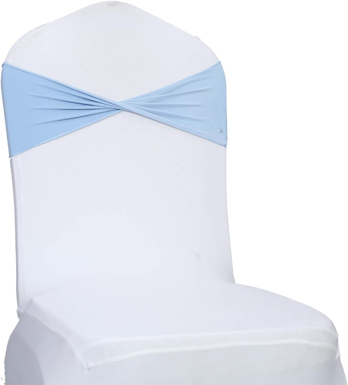 VDS Pack of 150 PCS | Baby Blue | Spandex Chair Sashes Bows Without Buckle | Stretch Elastic