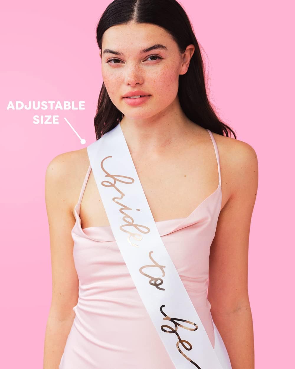 xo, Fetti Bride to Be Sash | Bachelorette Party Decorations White + Rose Gold, Bridal Shower Gift