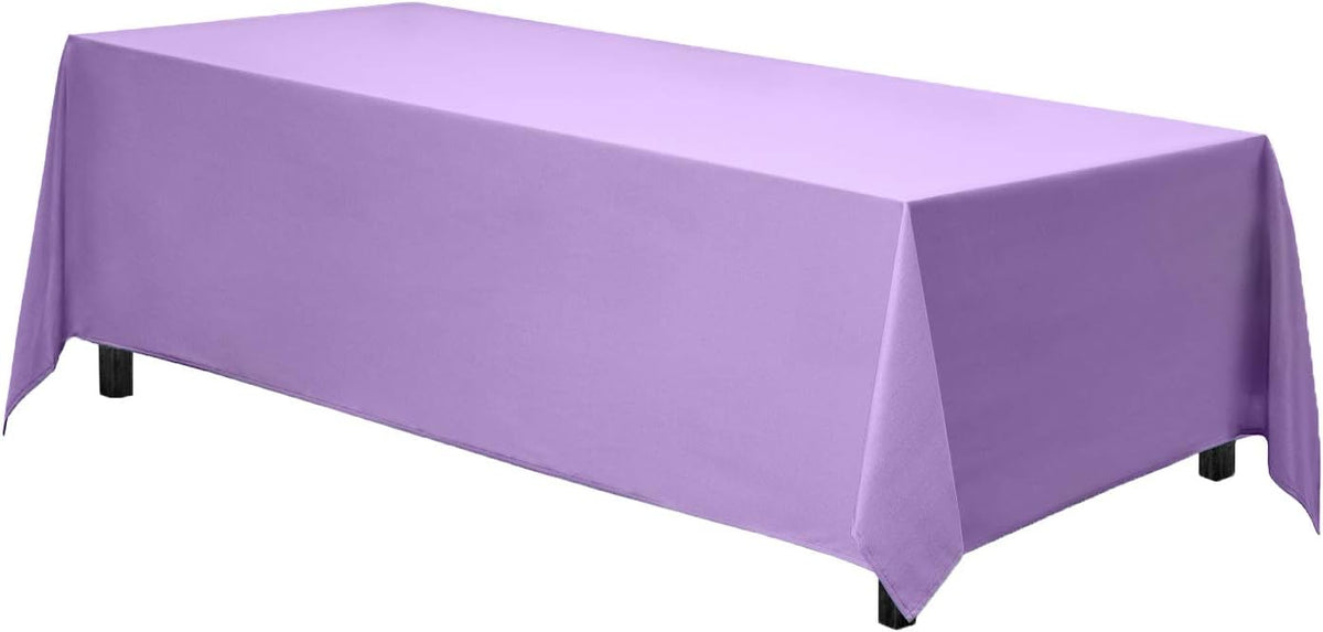 Gee Di Moda Rectangle Tablecloth - 70 x 120 Inch Lavender Table Cloth for 6 or 8 Foot Rectangle