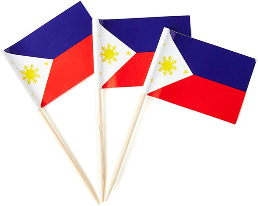 Philippines Flag Filipino Flag, Small Mini Philippine Toothpick Flags for Food, Cupcakes