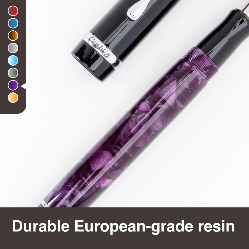Conklin Duragraph Fountain Pen Purple Nights - Broad Nib, Elegant Writing Instrument with Rich