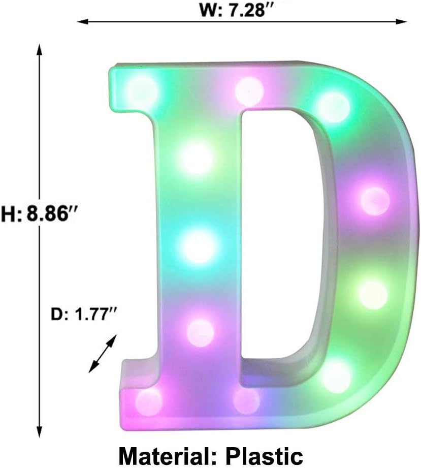 Pooqla Colorful LED Marquee Letter Lights with Remote – Light Up Marquee Signs – Party Bar Letters