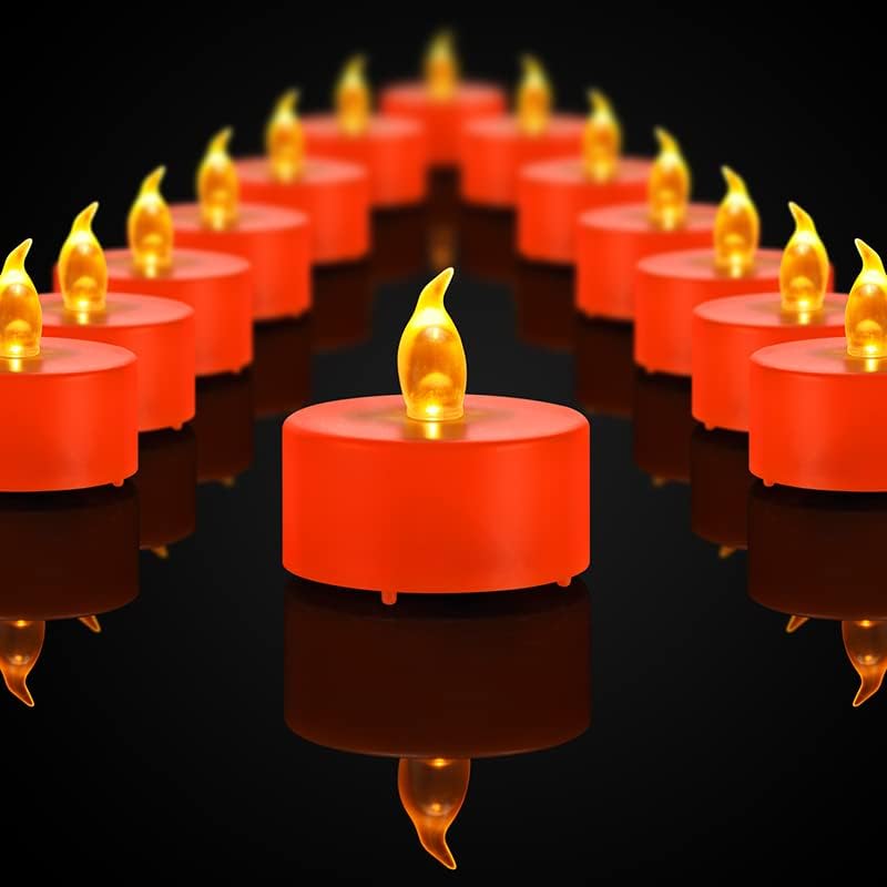 Battery Operated LED Tea Lights: 24PACK Flameless Electric Votive Candles Lamp Realistic and Bright
