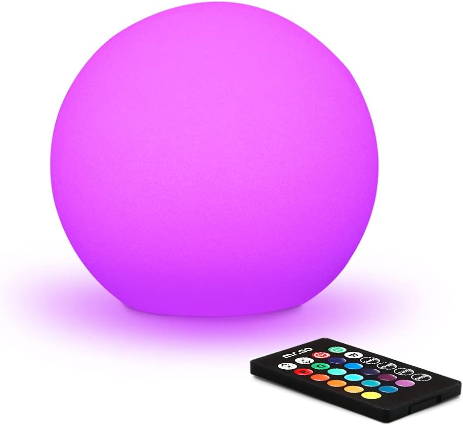 Mr.Go 6-inch RGB Color-Changing LED Globe Orb Light w/Remote, Mood Lamp Kids Night Light, 16