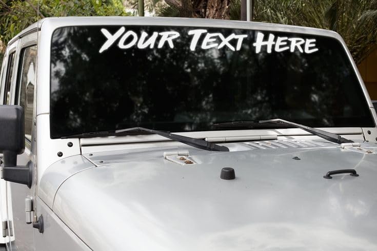 VulgrCo Custom Windshield Sticker, Create Your Own Custom Vinyl Decals for Cars, Long-Lasting Front
