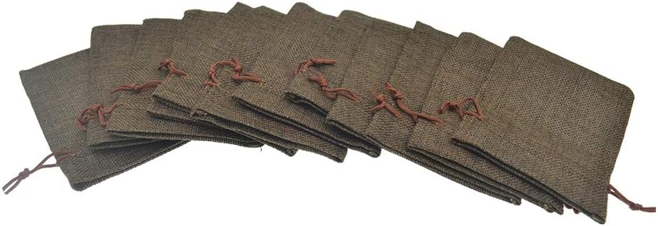 20pcs Burlap Drawstring Gift Bags, Natural Linen Jewelry Pouch for Valentine's Day, Wedding Party