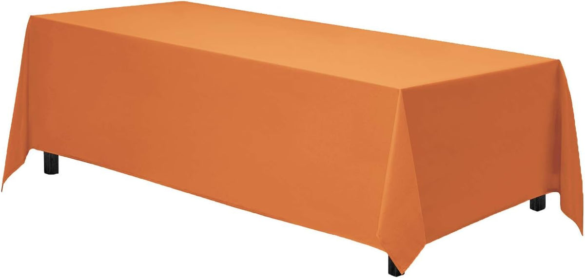 Gee Di Moda Rectangle Tablecloth - 70 x 120 Inch Orange Table Cloth for 6 or 8 Foot Rectangle Table