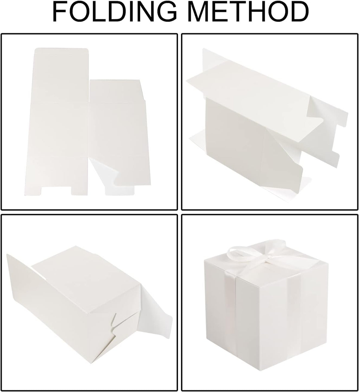 COTOPHER Small Gift Boxes 25 Pack 6x6x6 inches White Gift Boxes with Lids for Gifts, Crafting
