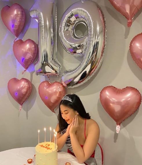 40 Inch Big Silver 9 Balloon Number, Jumbo Giant Happy 9th 19 29 39 49 99 Birthday Party