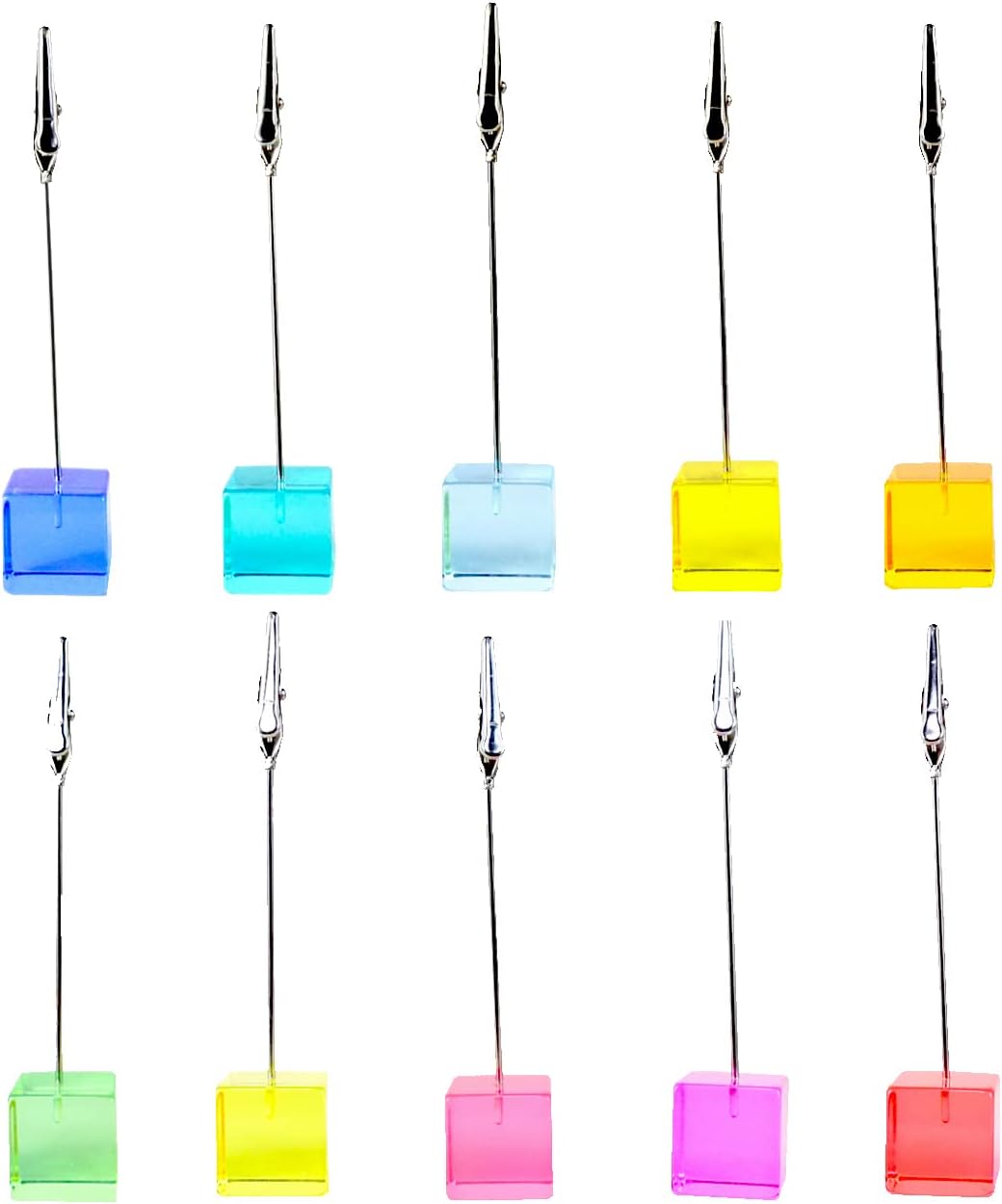 Desktop Picture Holders, 10 pcs Rainbow Colors Polaroid Photo Clip Stand for Paper Name Place Card
