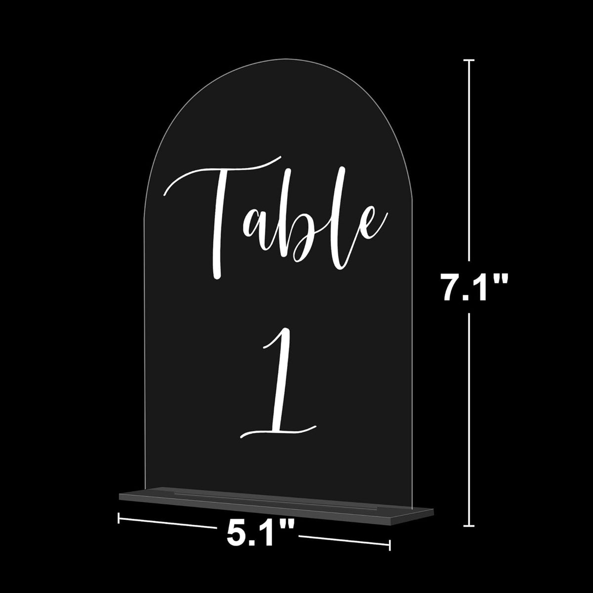 JOYIT Arch Wedding Table Numbers 1-40 with Stands – 5" X 7" Acrylic Table Signs with Clear