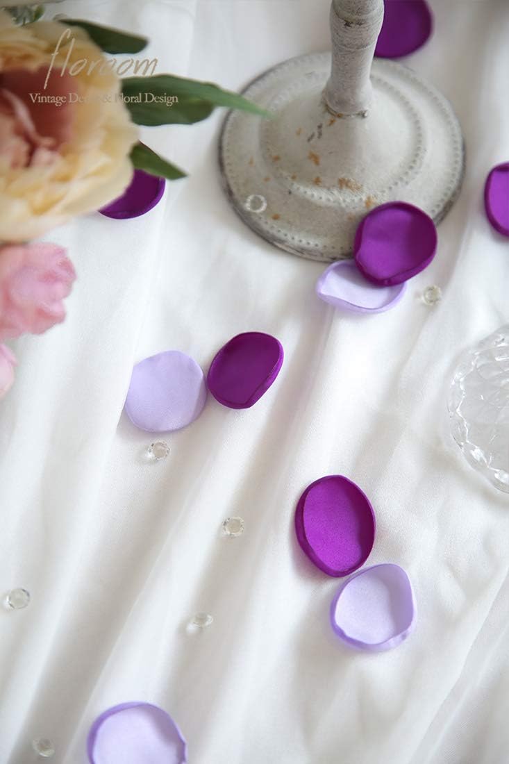 Floroom 300pcs Rose Petals Purple Lilac Fake Faux Silk Flower Petals for Wedding Flower Girl Basket