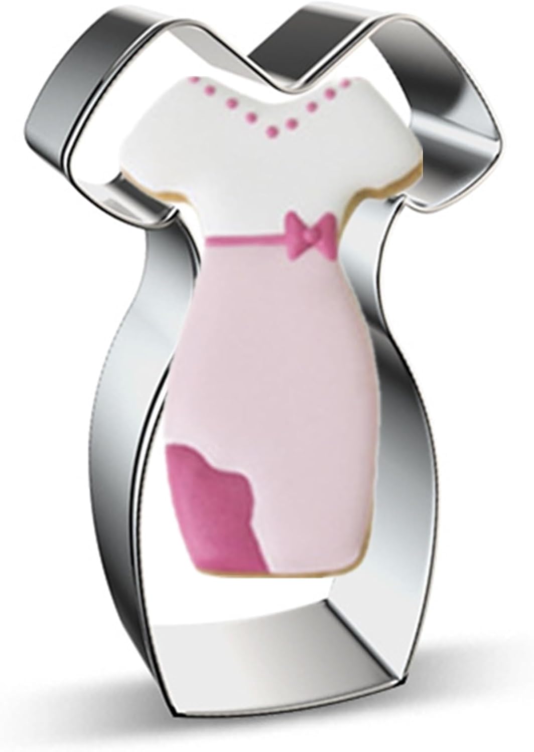 Large Size Dress Shaped Cookie Cutter, Stainless Steel Princess Party Dress Cheongsam Dress Cookie