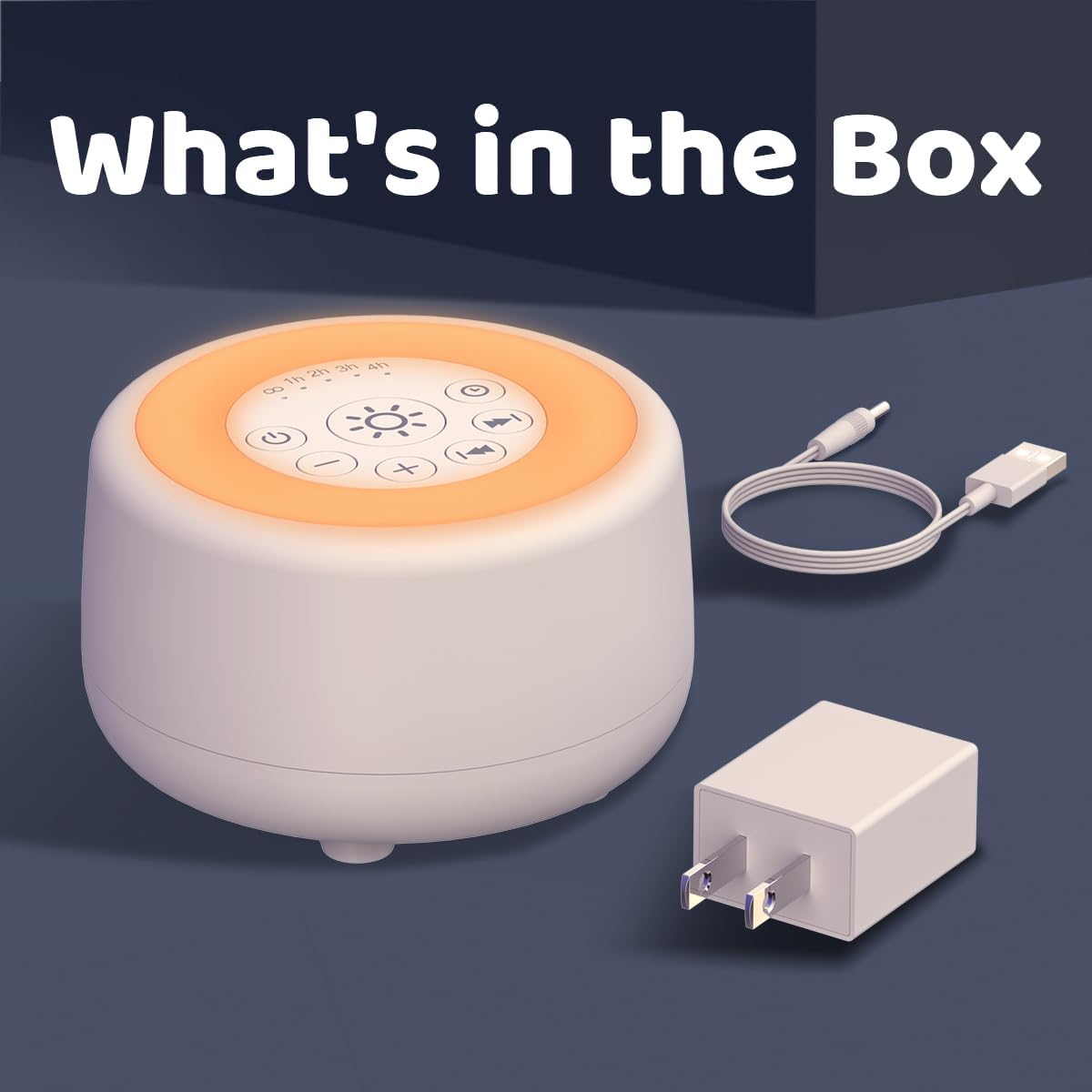 Sleepbox Sound White Noise Machine with 25 Soothing Sounds and 10 Colors Warm Night Light 4