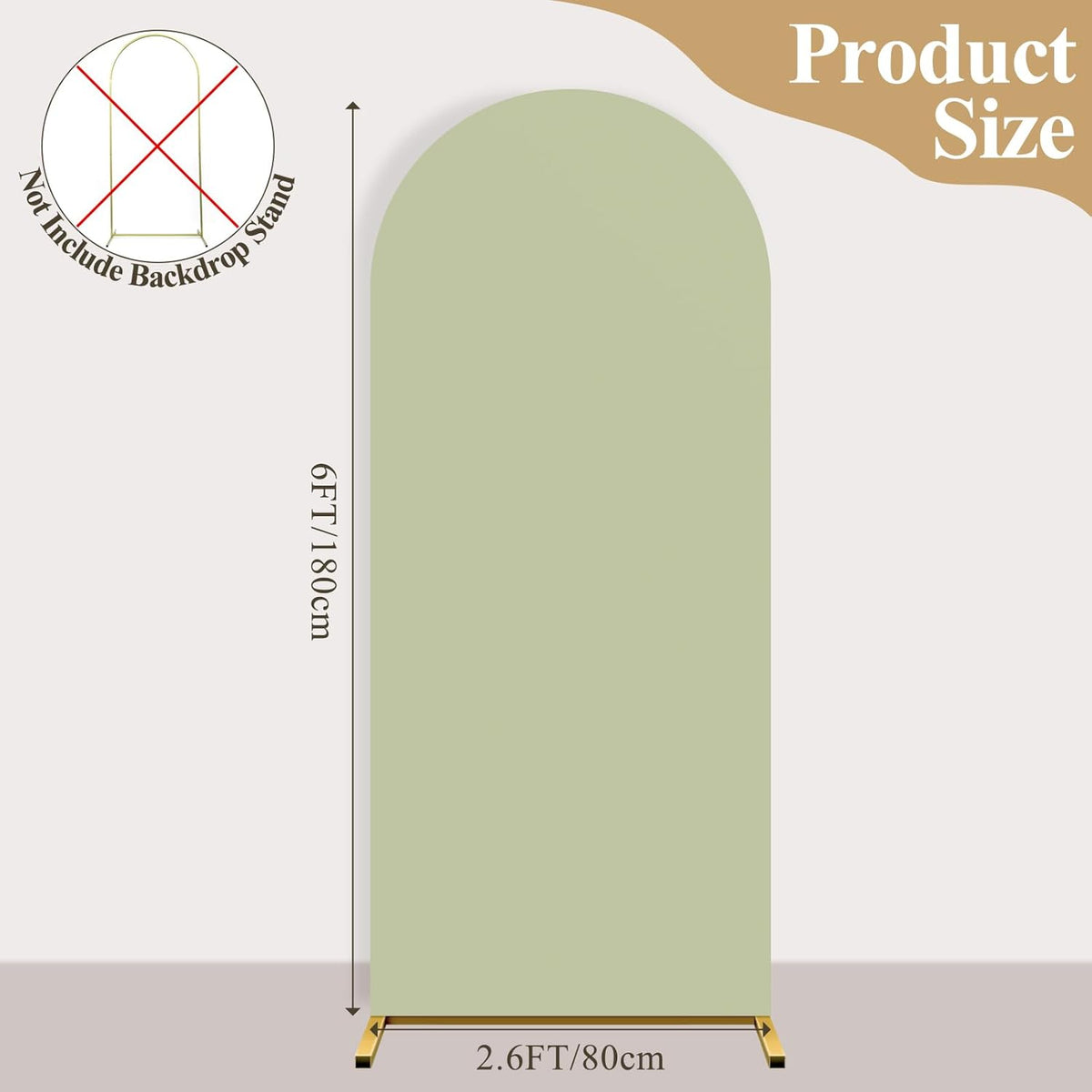Ledido Wedding Arch Backdrop Cover 6FT Arch Covers Fitted Stretchy Spandex Round Top Stand Backdrop