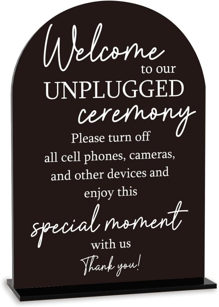 Unplugged Ceremony Sign, Wedding Welcome Sign, Engagement Bridal Shower Baby Shower Decor for