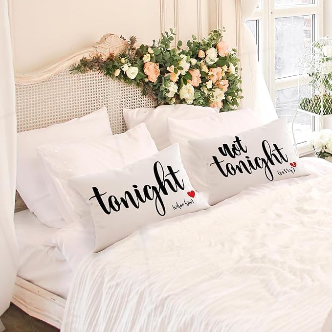 Mancheng-zi Funny Couples Reversible Soft Pillow Cover, Wedding Anniversary Bridal Shower Gifts