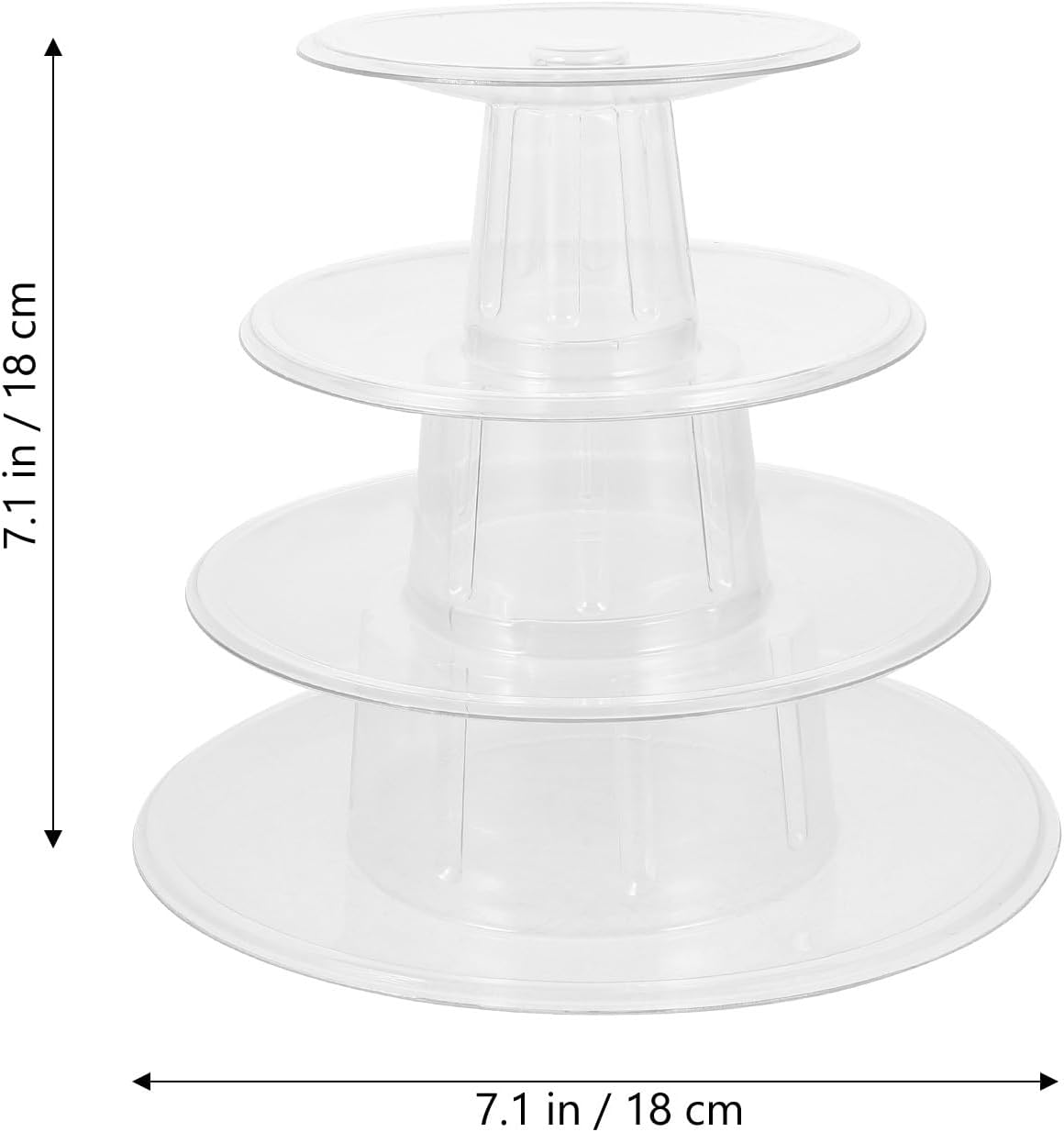 DOITOOL Macaron Tower Stand 4 Tier Transparent Plastic Round Macaron Tower Display Stand for French