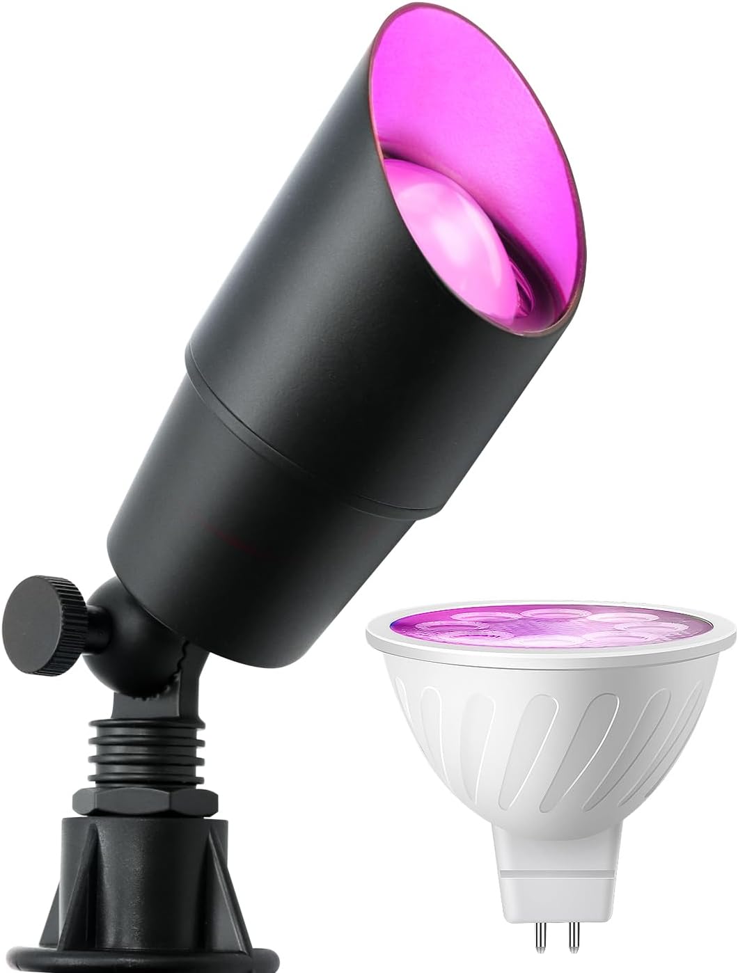 Landscape Spotlights Outdoor 12V Low Voltage with 5W Smart MR16 LED Bulbs,RGB Color Changing