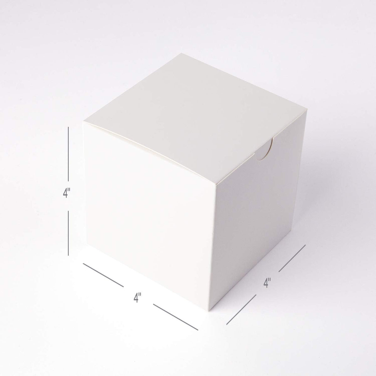 GEFTOL Small White Gift Box - 50 Pack, 4x4x4 inches, Fold & Assemble Paper Box for Bridesmaids