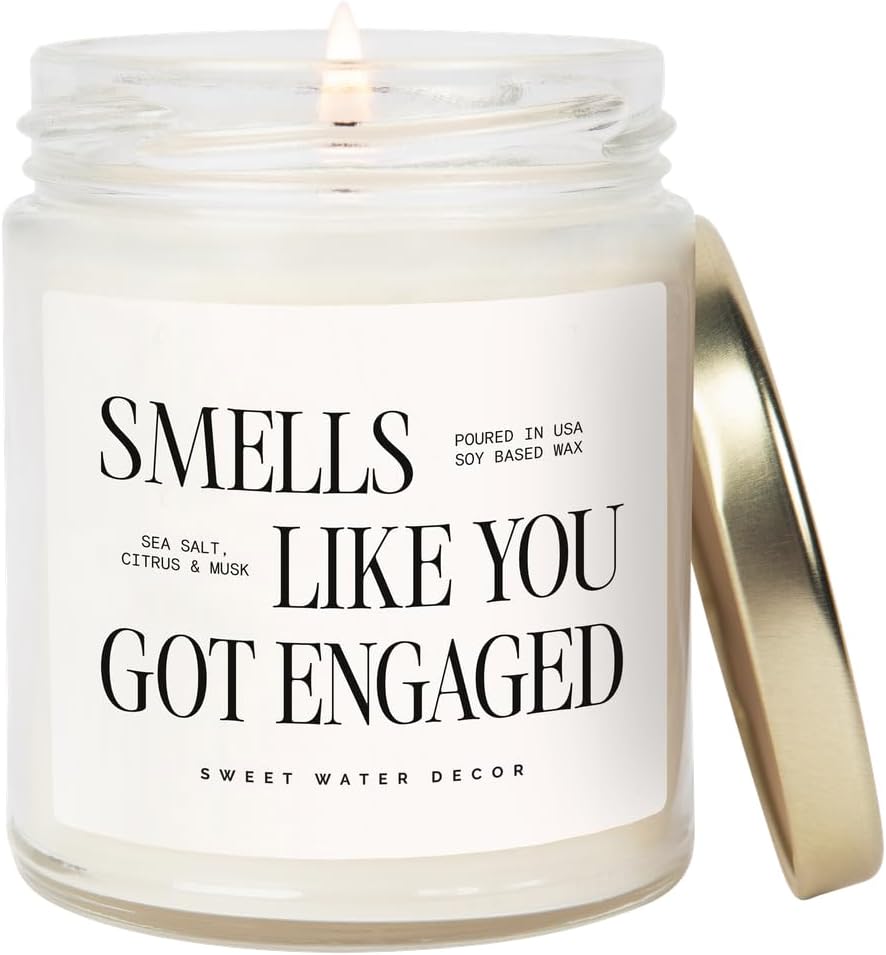 Sweet Water Decor Smells Like You Got Engaged Candle, Engagement Gift for Bride-to-Be Bridal