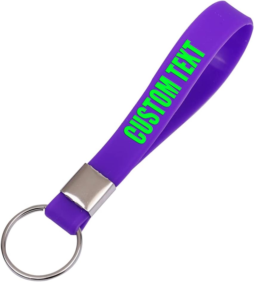 50 Custom Keychains Silicone Personalized Keyrings Customized Bulk for Events, Awareness
