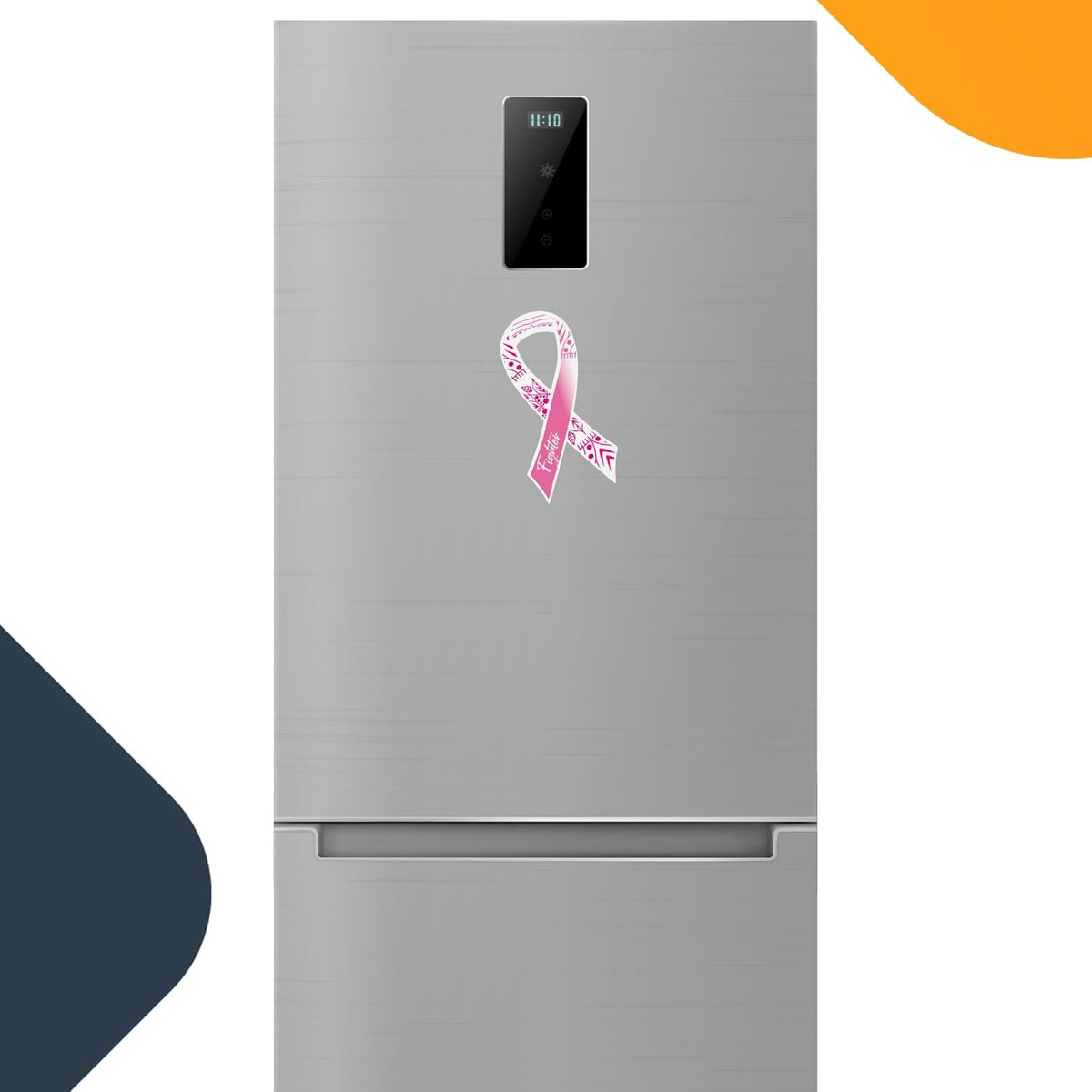Magnet Me Up Breast Cancer Pink Mandala Fighter Ribbon Magnet Decal, 3.5x7 Inches, Automotive