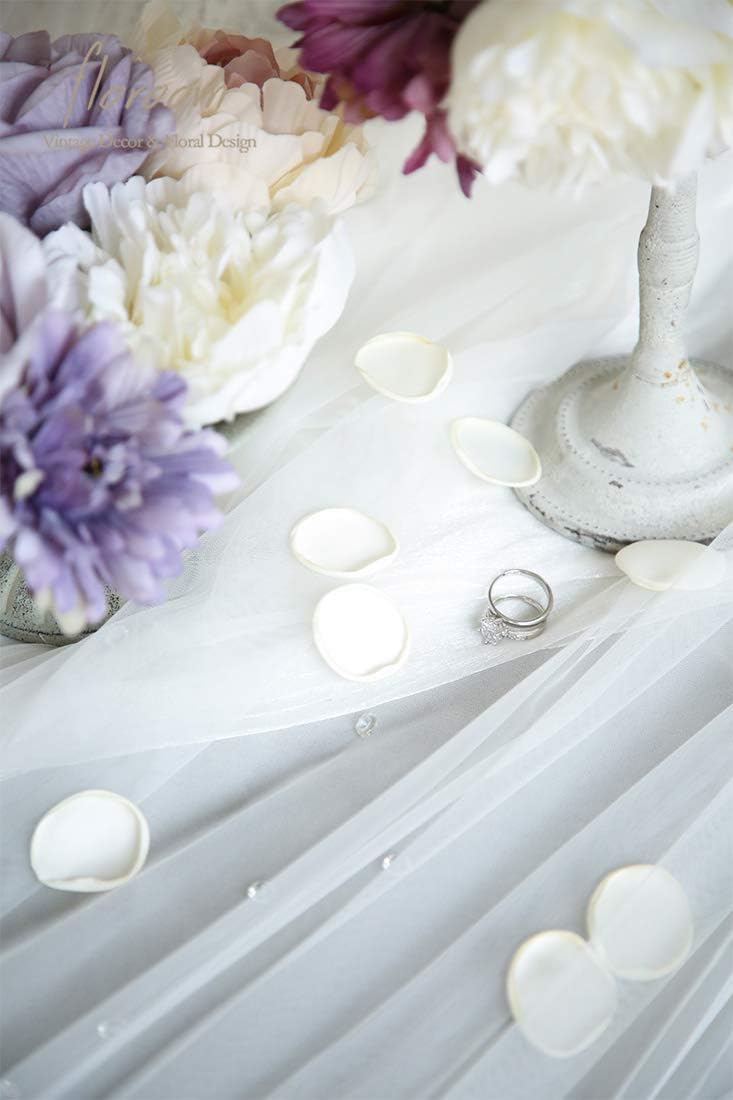 Floroom 500pcs Rose Petals Ivory Faux Silk Flower Petals for Wedding Flower Girl Basket White Aisle