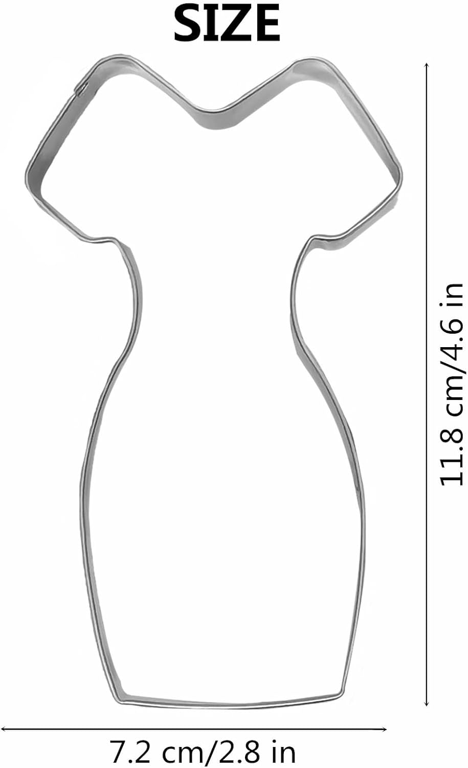 Large Size Dress Shaped Cookie Cutter, Stainless Steel Princess Party Dress Cheongsam Dress Cookie