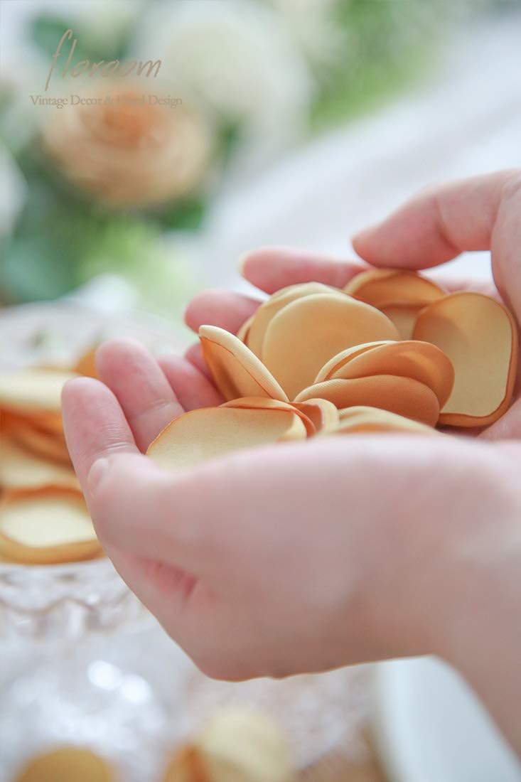 Floroom 300pcs Rose Petals Gold Faux Silk Flower Petals for Wedding Flower Girl Basket Aisle