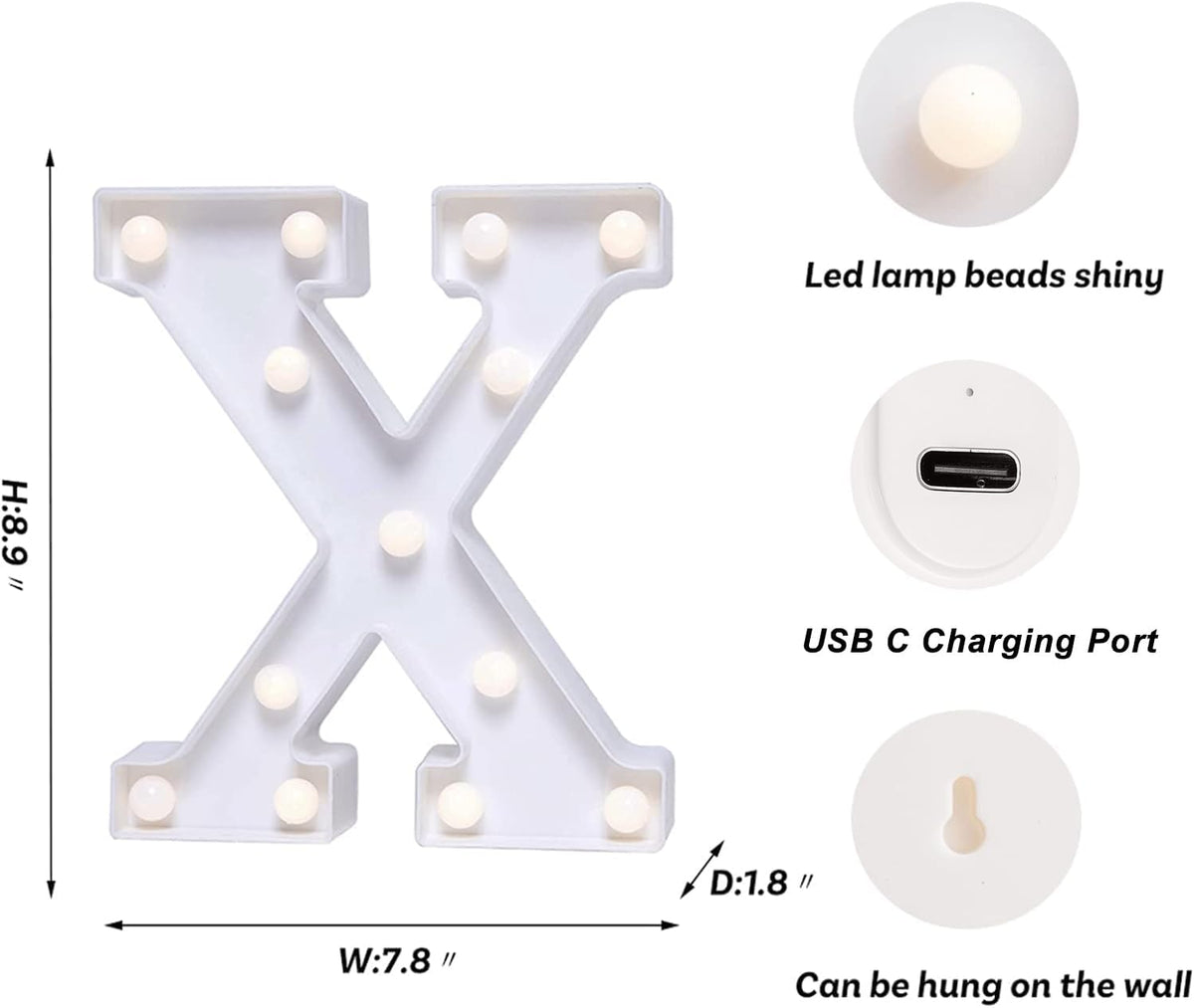 Foaky Rechargeable LED Letter Lights Sign Marquee Light Up Letters Sign for Night Light