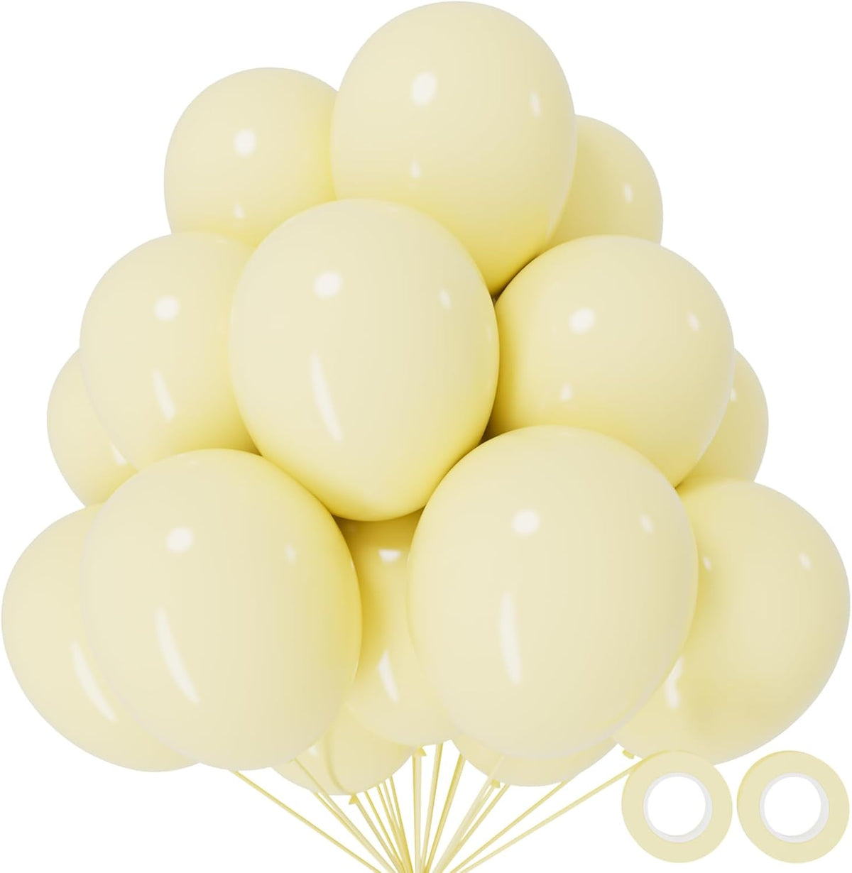 110pcs Pastel Yellow Balloon 12 Inch, Pastel Yellow Latex Balloons for Birthday Party Baby Shower