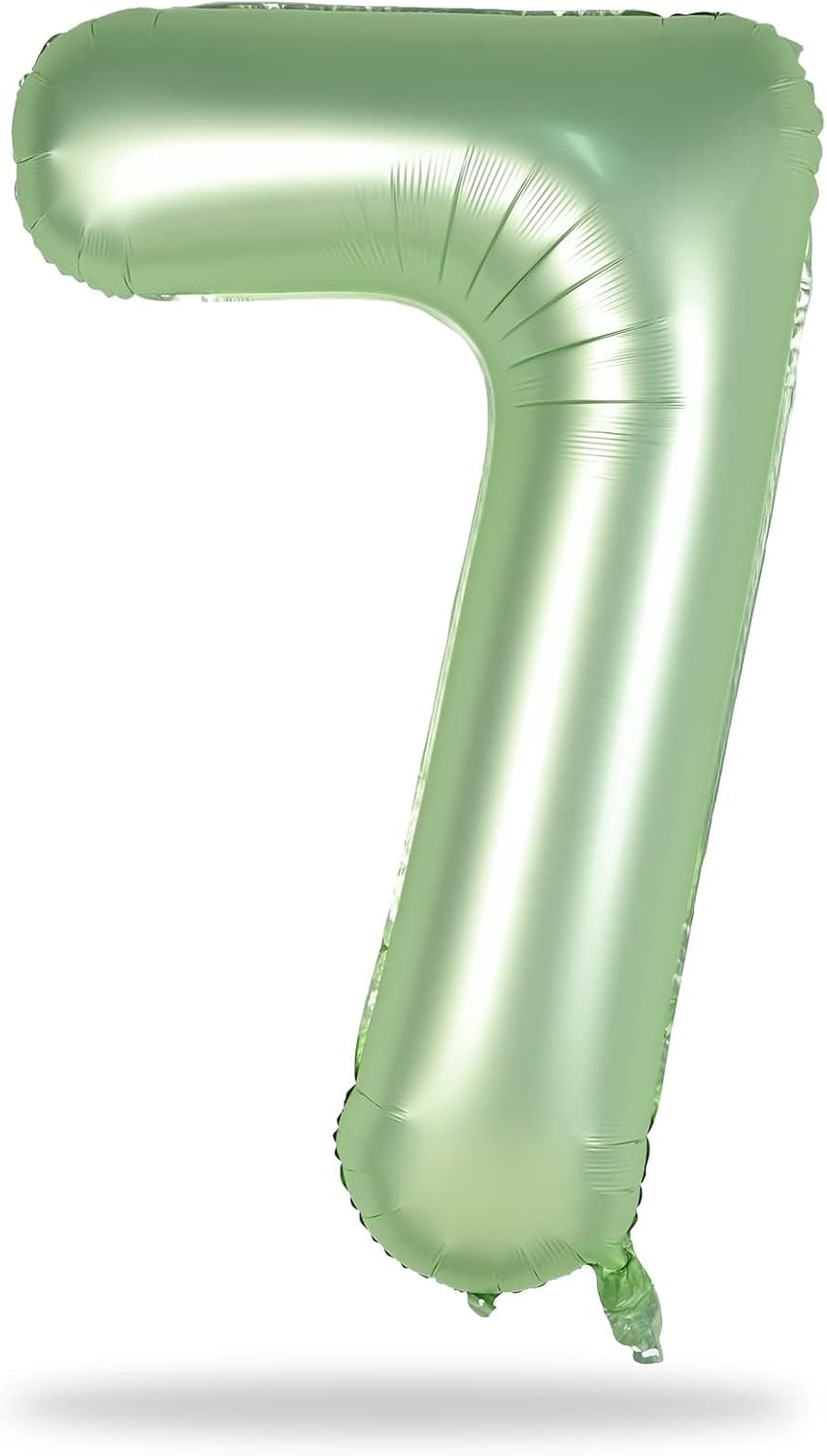 Sage Green Foil Balloon Number 7, 40'' Giant Self Inflating Number Balloons Set 0-9, Large Olive