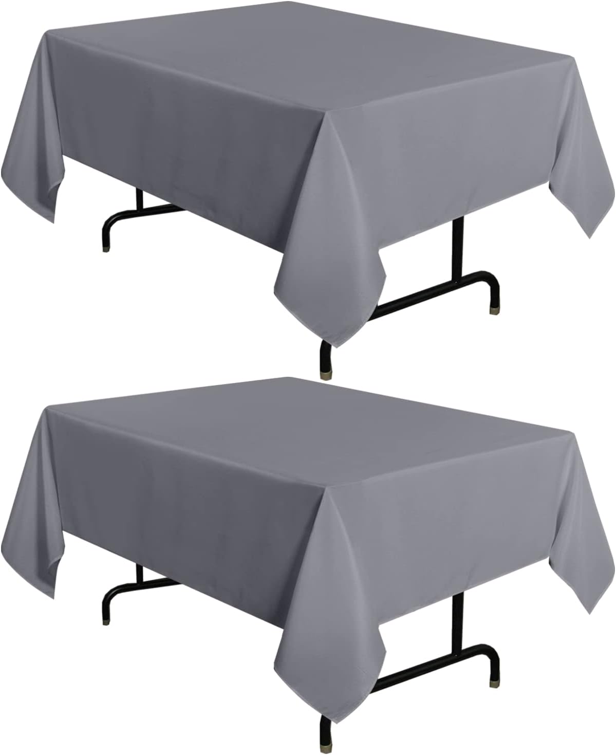 sancua 2 Pack Light Grey Tablecloth 54 x 54 Inch, Stain and Wrinkle Resistant Square Table Cloth