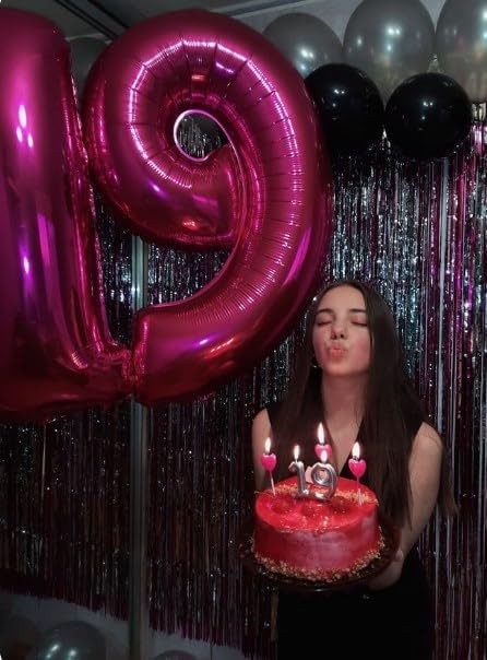 40 Inch Big Hot Pink 9 Balloon Number, Jumbo Giant Happy 9th 19 29 39 49 99 Birthday Party
