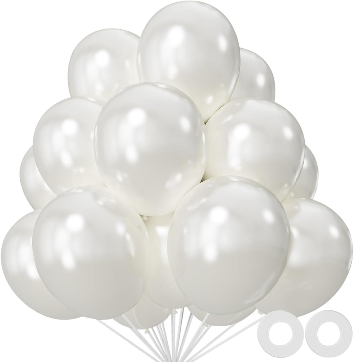 110pcs Pearl White Balloon 12 inch, Pearl white Latex Balloons for Birthday Party Baby Shower