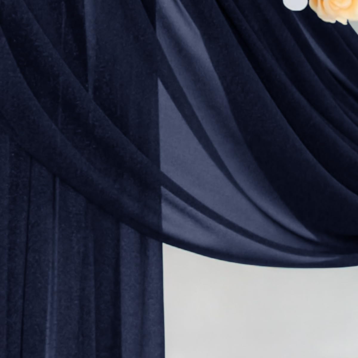 Navy Blue Wedding Arch Draping Fabric 2 Panels 29" x 20 FT Navy Wedding Drapes for Backdrop Sheer