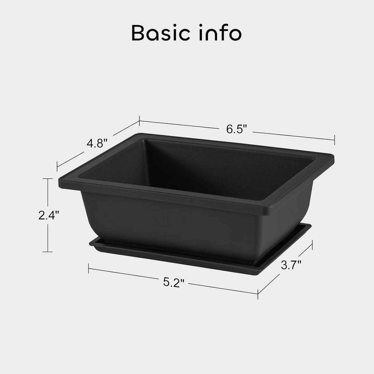 GROWNEER 3 Pcs 6.5 Inch Bonsai Pots with Drainage Humidity Trays & 1 Repotting Mat, Durable Bonsai