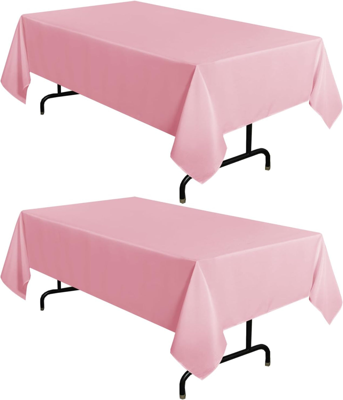 sancua 2 Pack Pink Tablecloth 60 x 102 Inch, Rectangle Table Cloth for 6 Feet Tables - Stain and